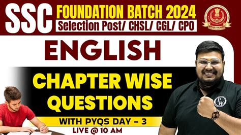 Ssc Selection Post English Chapter Wise Questions Pyq 3 Ssc Cgl