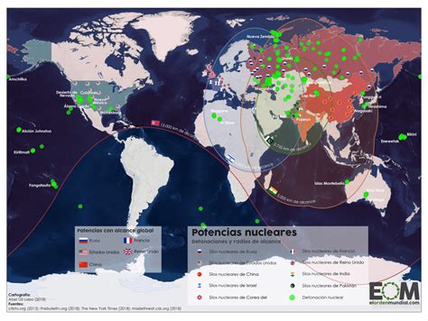 El Mapa De Las Potencias Con Armas Nucleares Mapas De El Orden