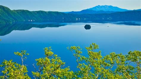 premium photo beautiful lake mashu spring   national park