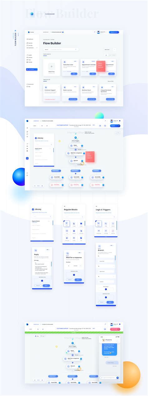 ChatFlow A Visual Flow Builder For Complex Chatbot Behance