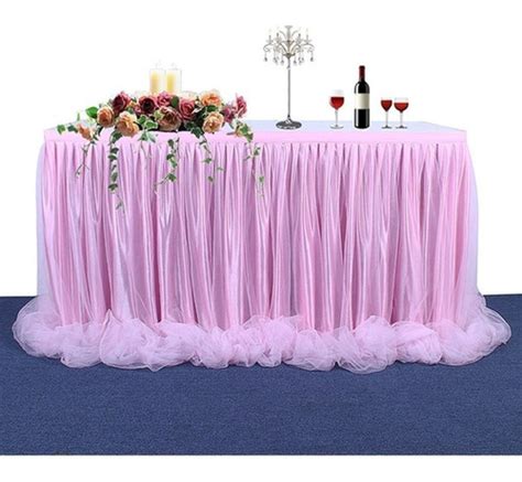 Mantel De Tul Hecho A Mano Con Falda De Mesa Decorativa Meses Sin