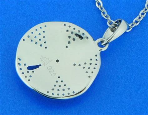 Alamea Sand Dollar Pendant Sterling Silver Opals Island Sun