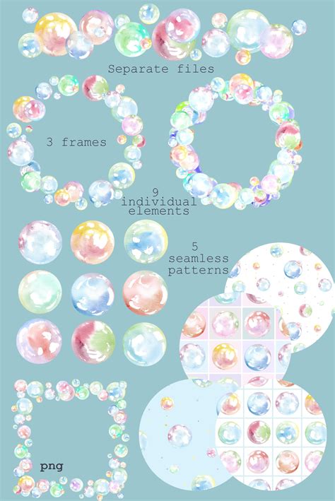 Bubble Watercolor Clipart Nursery Clipart. Digital Paper - Etsy