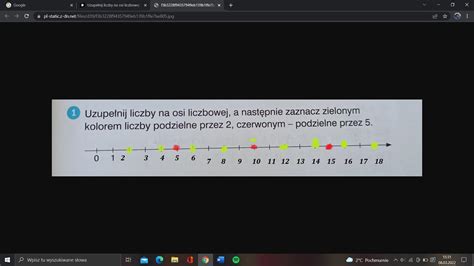 Uzupe Nij Liczby Na Osi Liczbowej A Nast Pnie Zaznacz Zielonym Kolorem