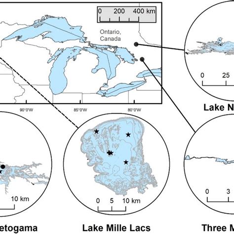 Map Of Lake And Core Locations Coring Sites Are Marked With A Black