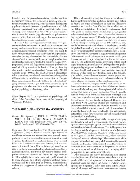 Pdf The Barbie Girls And The Sea Monsters Review Of The Book Gender