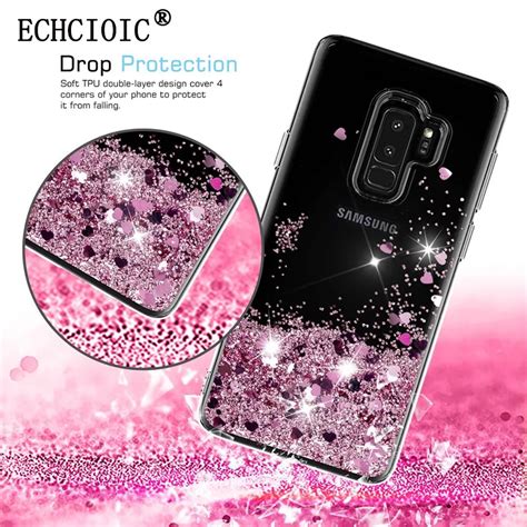 For Samsung Galaxy S S Plus S Girls Women Liquid Quicksand Bling