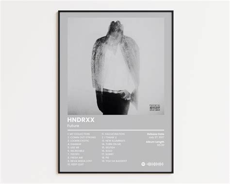 Poster Future Cover Poster Hndrxx Print Classics Rap Poster Hip Hop Wall Art Album Cover