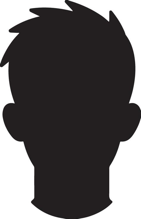 Human head profile black shadow silhouette illustration isolated on ...