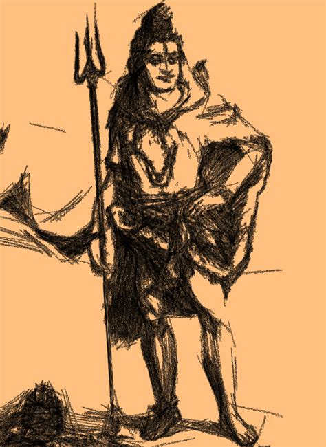 Lord Shiva Charcoal Sketch Digital Drawing Om Namah Shivay Om Namah