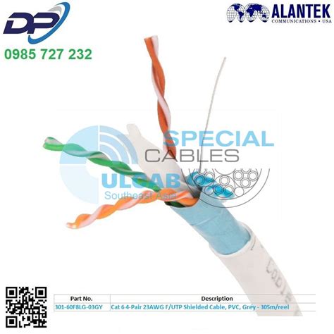 Cáp Mạng Alantek 301 60F8LG 03GY Cat 6 4 Pair 23AWG F UTP Shielded