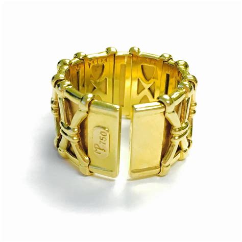 Wide Yellow Gold Diamond Flex Cuff Ring by Mark Patterson at 1stDibs