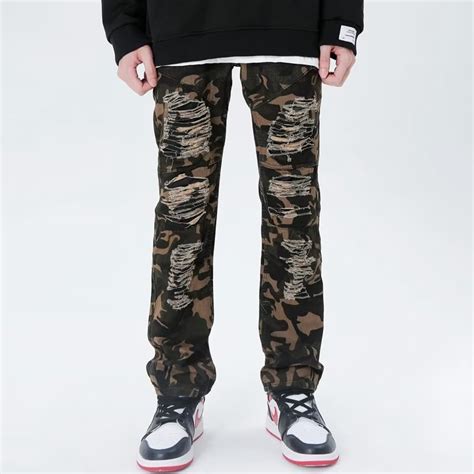 Ripped Camouflage Jeans - Helloice Apparel