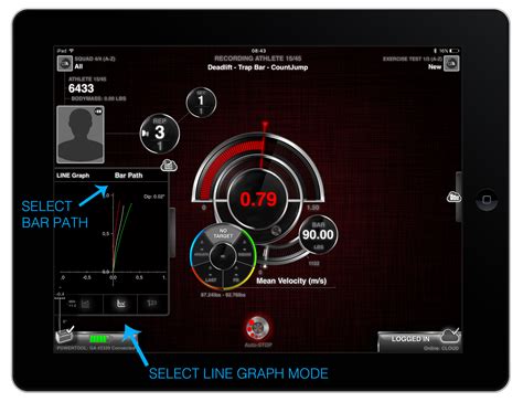 viewing bar path gymaware