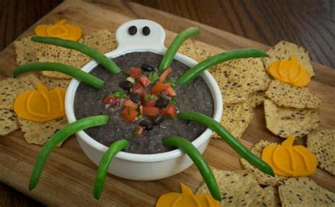 Healthy Halloween Recipe Spider Black Bean Dip