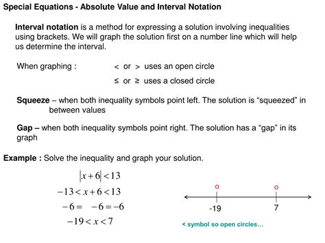 PPT - Special Equations - Absolute Value and Interval Notation ...