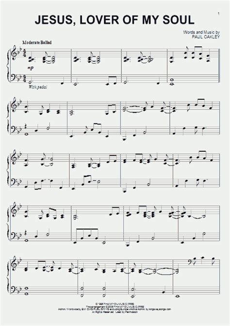 Jesus, Lover Of My Soul Piano Sheet Music