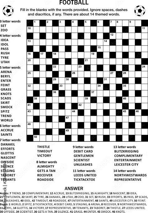 Printable Football Crossword Puzzles