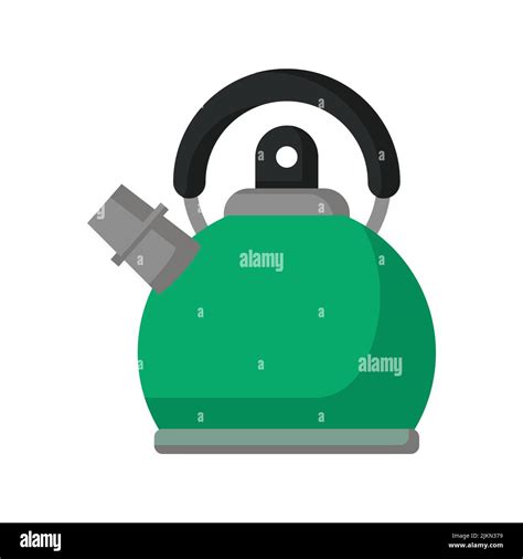 Water Kettle Cartoon Electric And Retro Teapot Hot Galss Or Metal Pot Kitchenware Vector