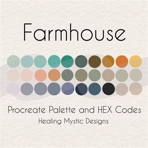 The Cover Of Farmhousee S Book Procreate Palette And Hex Code