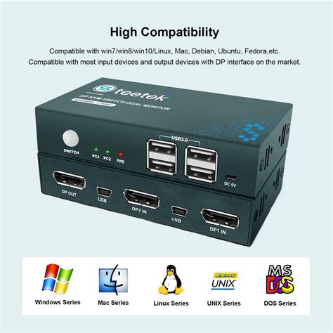 Buy Steetek 2 Port DP USB 2 0 KVM Switch 4K 60Hz KVM Switch