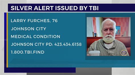 Tbi Issues Silver Alert For 76 Year Old Johnson City Man Youtube