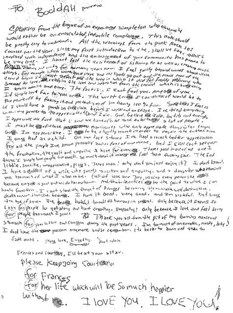 Kurt Cobain Suicide Note Quotes. QuotesGram