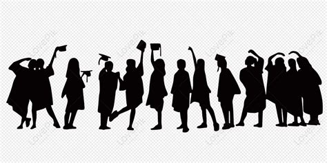 Student Graduation Photo Group Silhouette, Student, Graduation Silhouette, Graduation Photo PNG ...