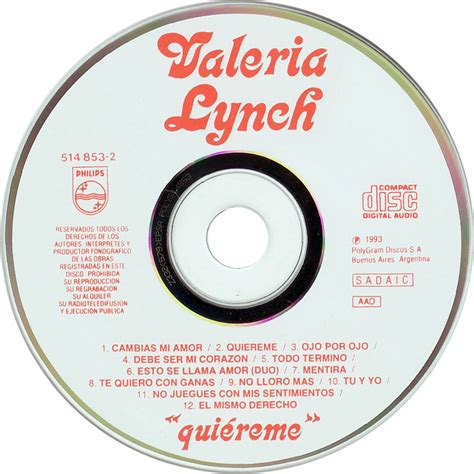 Car Tula Cd De Valeria Lynch Quiereme Portada