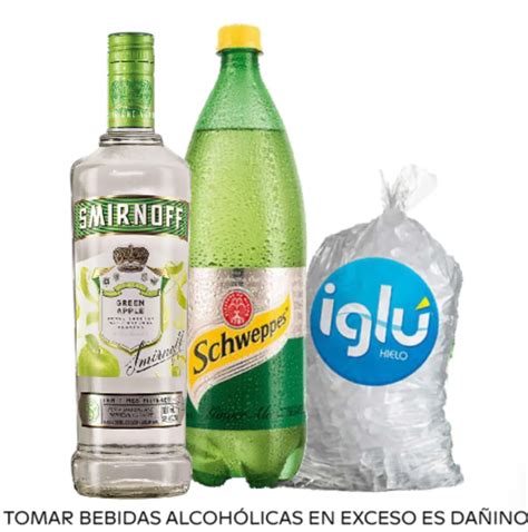 Pack Vodka Smirnoff Green Apple Ml Bebida Carbonatada Schweppes