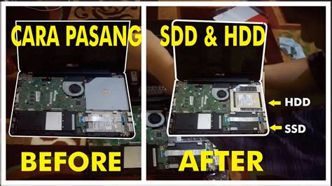 Cara Memasang Ssd Dan Hdd Di Laptop Youtube