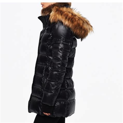 S13 Jackets Coats S3 Chelsea Glossy Faux Fur Trimmed Down Puffer