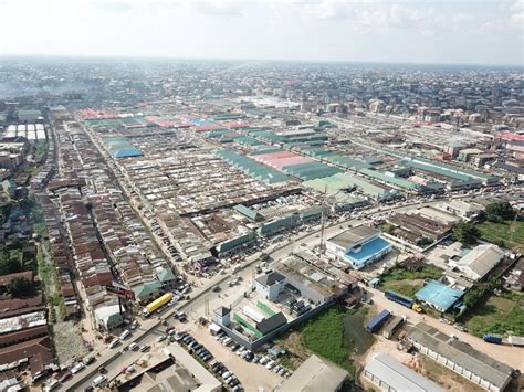 Aerial View Of Ariaria International Market Aba Business Nigeria