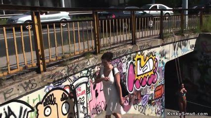 Romanian Strung Up For Big Tits Outdoor