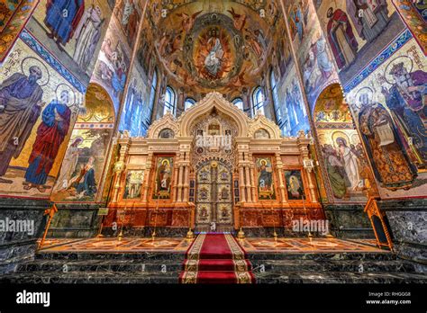 Interior Of The Church Of The Savior On Spilled Blood Hi Res Stock