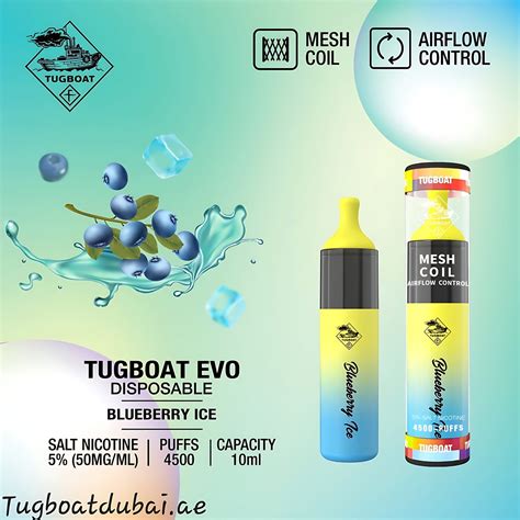 Tugboat Evo Blueberry Ice 4500 Puffs Disposable Vape Tugboat Dubai