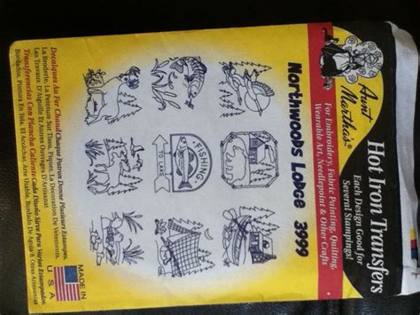 Aunt Martha S Hot Iron Transfers Northwoods Lodge Embroidery Iron On Transfer Book Cover