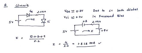 Solved Electronic Diode Please Explain The Step Find Current I That