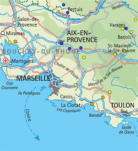 Map Of Toulon To Provence France