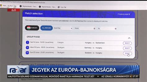 Radar Jegyek az Európa bajnokságra 2023 12 04 HÍR TV YouTube