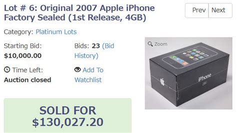 An Unopened First Generation Iphone Was Sold At Auction For About 20