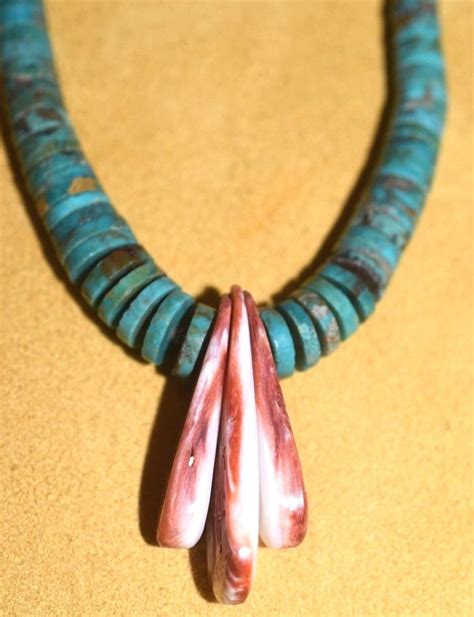 Graduated Turquoise Santo Domingo Pueblo Necklace Spi Gem