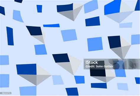 Abstract Blue Geometric Mosaic Shapes Background Vector Illustration