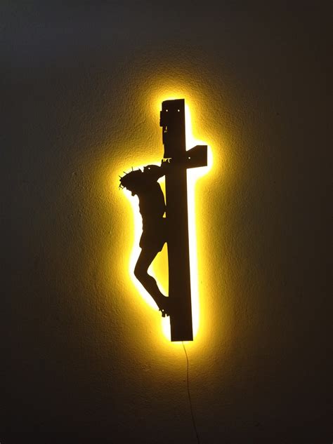 Messiah, LED Metal Wall Art, Messiah the Savior, Wall Decor, Cross Led ...