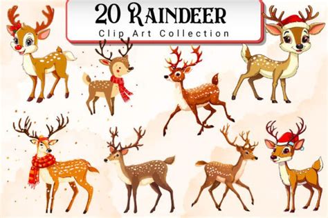 Raindeer Clipart Bundle Graphic by Artistic Forest · Creative Fabrica