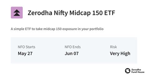 Zerodha Nifty Midcap 150 Exchange Traded Fund ETF