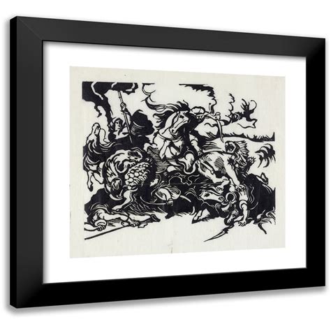 Franz Marc 22x20 Black Modern Framed Museum Art Print Titled Lion