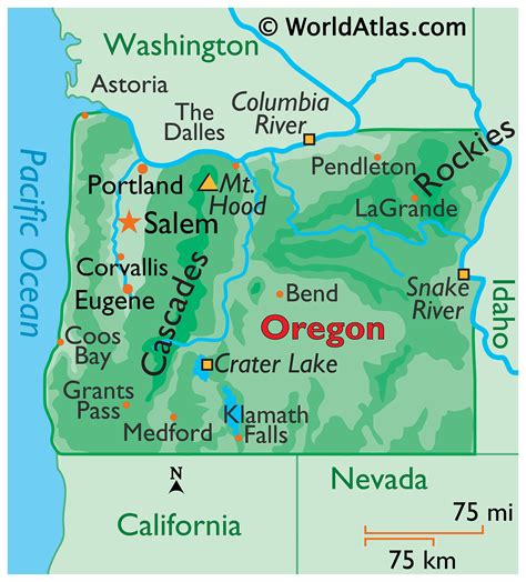Map Of Oregon Counties With Major Cities