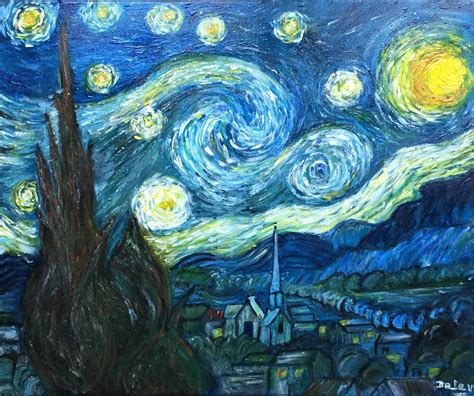 La Nuit Toil E D Apr S Vincent Van Gogh Acrylique Sur Toile De Lin