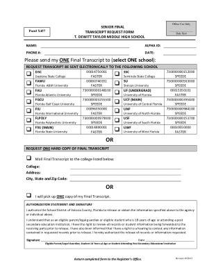 Fillable Online Request Mid Transcripts Fax Email Print Pdffiller